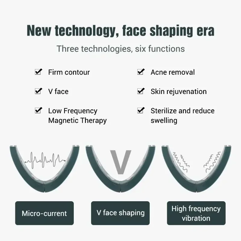 Micro Current EMS เครื่องนวดหน้าอัจฉริยะ Rejuvenation Double Chin อุปกรณ์ความงาม V-face อุปกรณ์ V Shape Face Lift