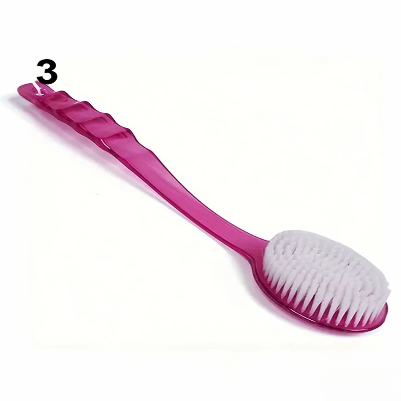 Long Handled Bath Brush, Size 14.37*2.76*1.18 Inches, Suitable For Showering And Scrubbing The Back In The Bathroom. It Has Soft