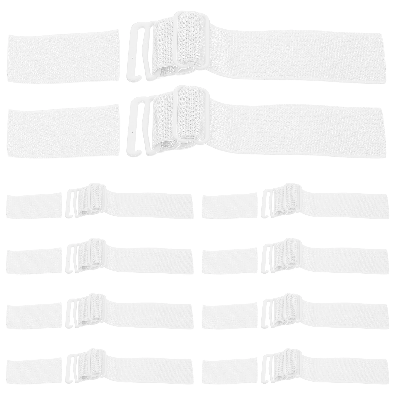 

10pcs Fishing Hat Elastic Strap Adjustable Buckle Replacement For Ponytail Visors Large Brim Caps Hook Fastener White