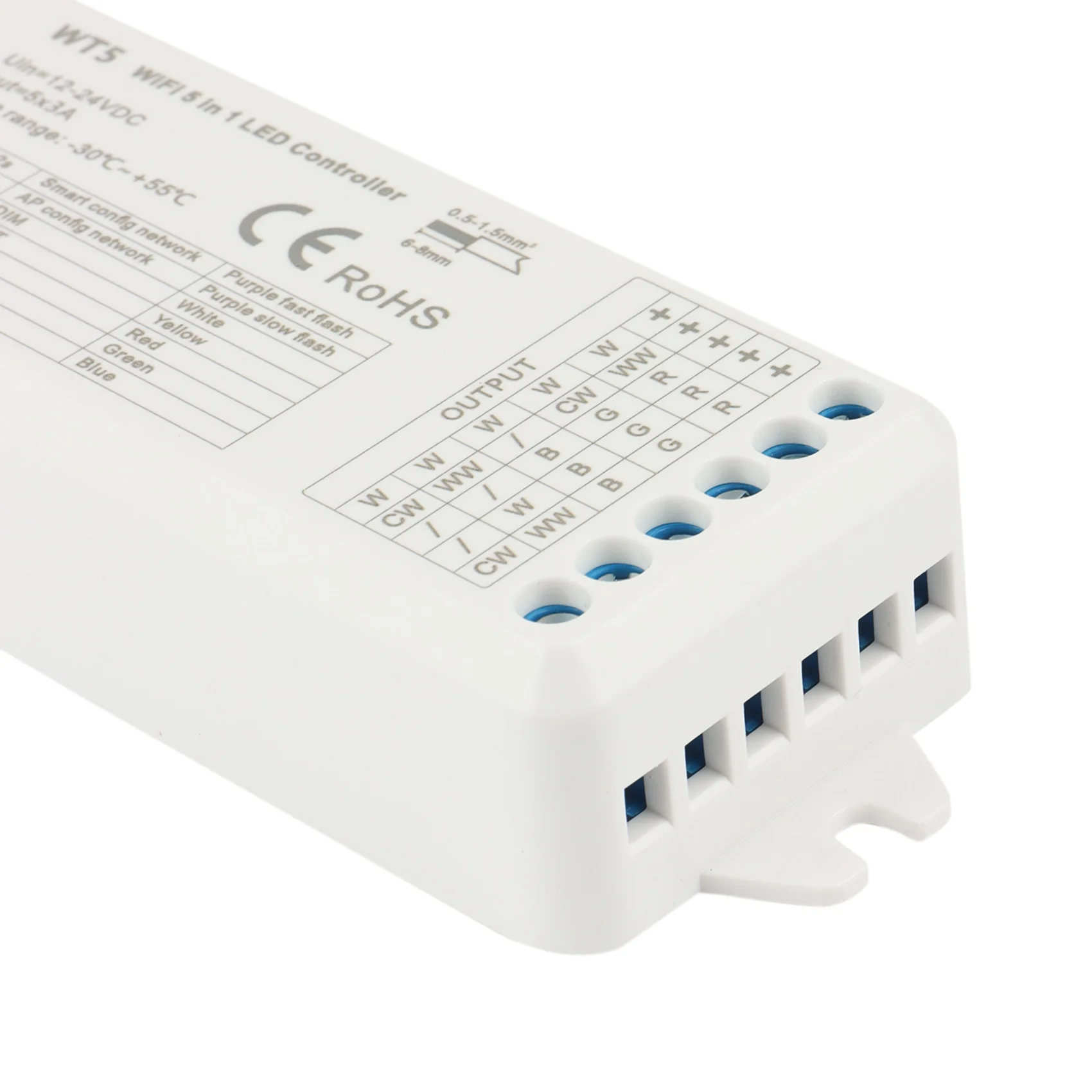 تويا وحدة تحكم ليد مع جهاز تحكم عن بعد ، 5 في 1 ، RGB ، RGBW ، RGBCCT ، الحياة الذكية ، WiFi ، rg RF ، 12-24V ، WT5