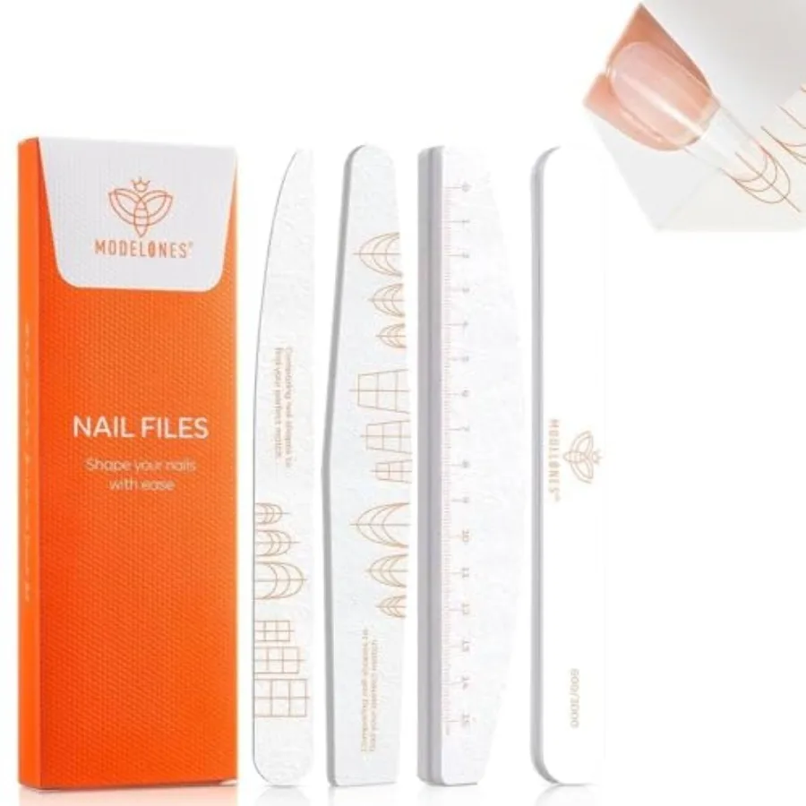 

Nail Files and Nail Buffers Blocks 4 PCS, Double Side Trimed and Shaped Emery Board 100/150/180 Grits 600/3000 Nail Shine Polis