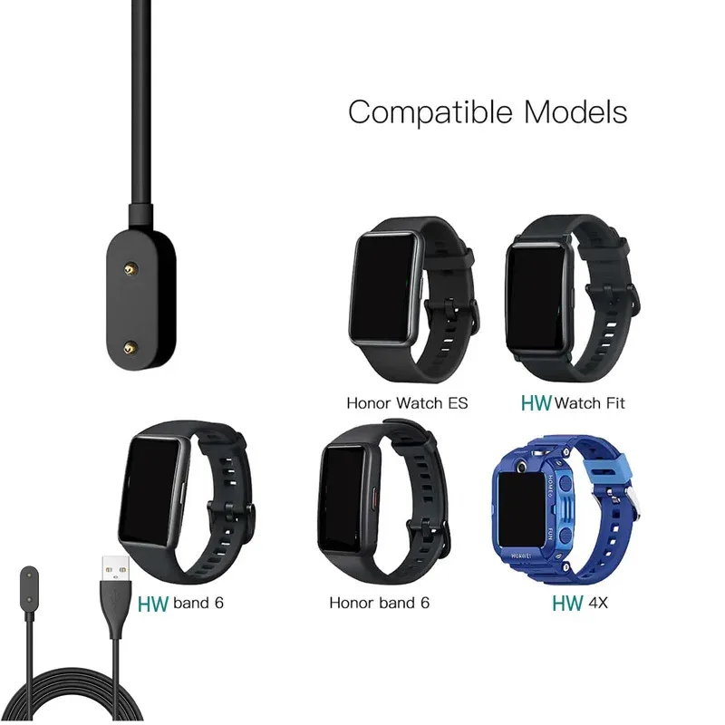 1 m langes USB-Ladekabel für Huawei Band 10/9/8/7/6 Ladekabel