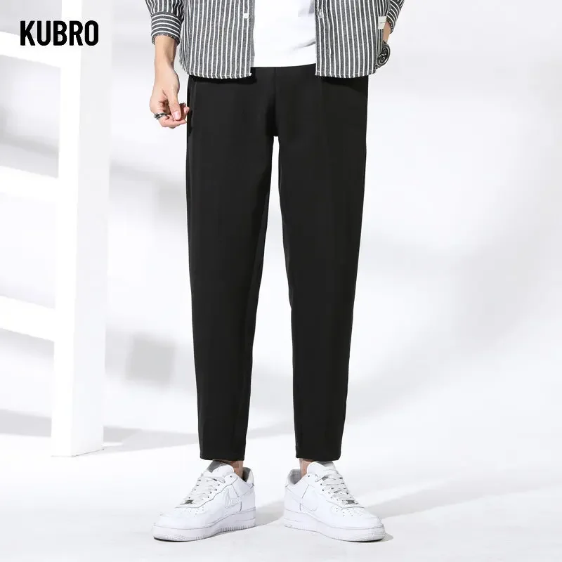 KUBRO 2023 Spring Summer Chic Drape Anti Wrinkle Self Cultivation Small Straight Tube England Style Black Embroidered Buttons