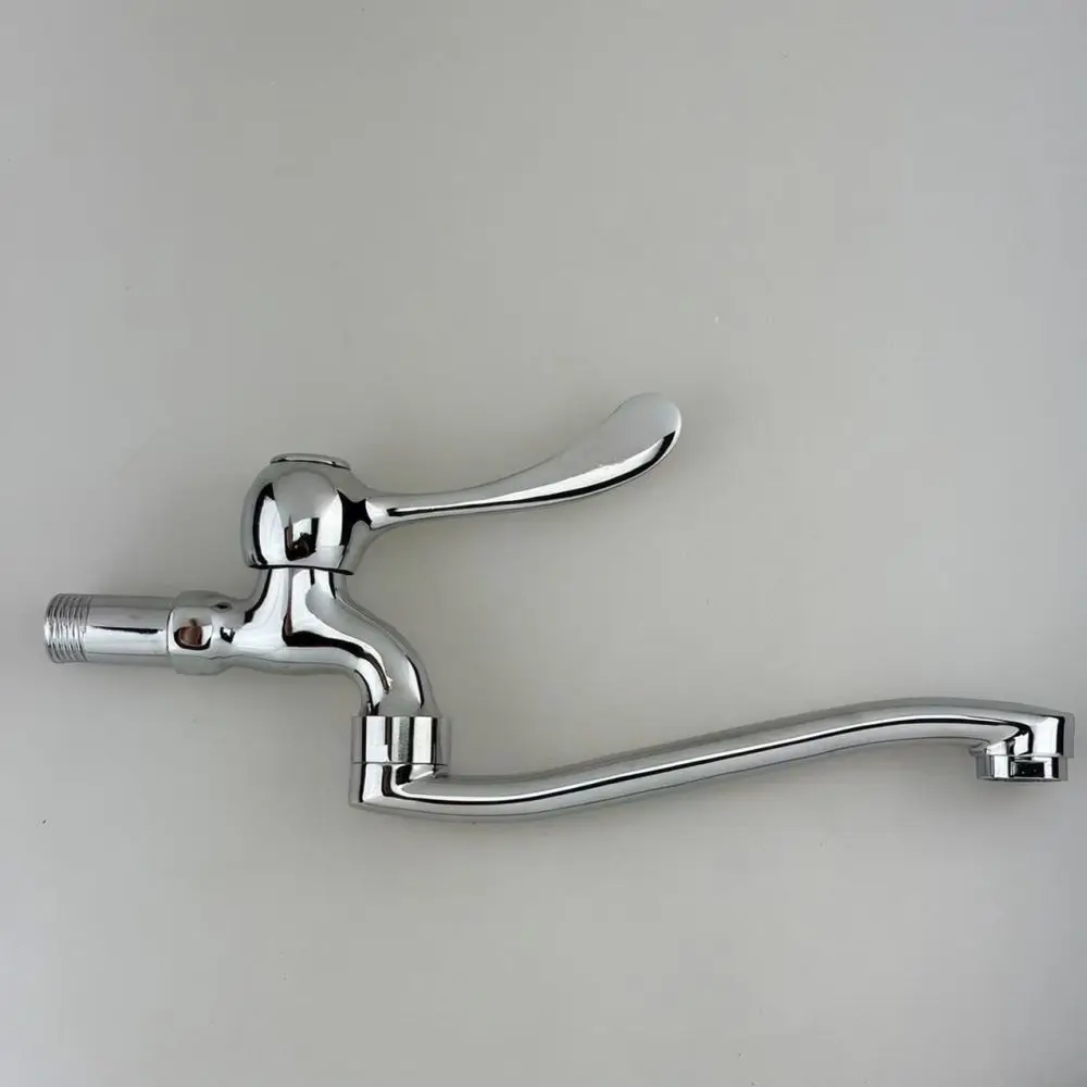 Kitchen Faucet Single Cold Water Tap Wall Mounted Copper Spout For Washing Machine Mop Pool Hose Connector Durable Valve