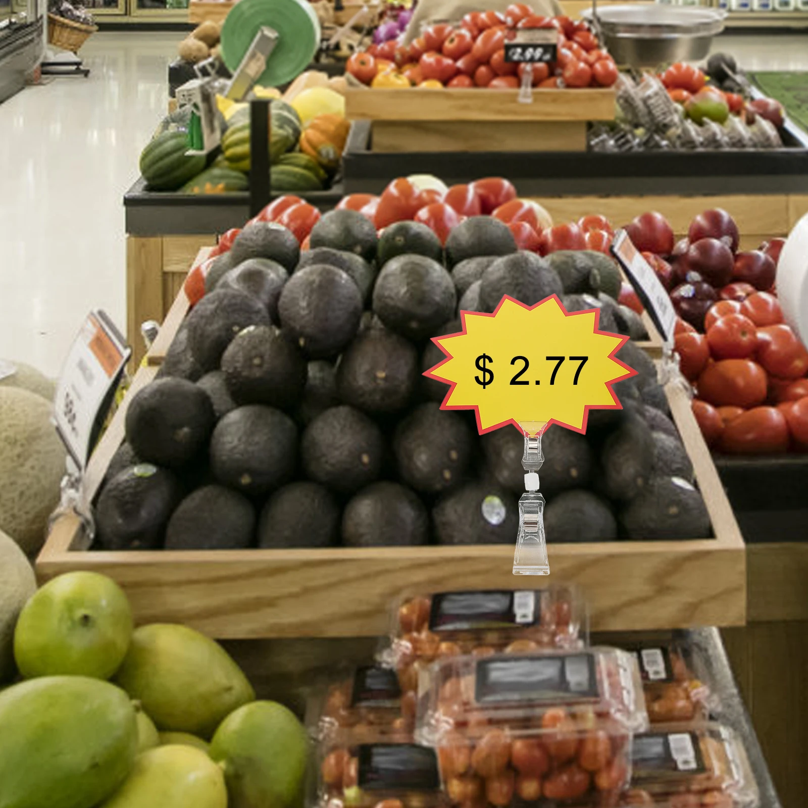 

Supermarket Advertising Clip Merchandise Sign Display Tag Holder Acrylic Store Holders