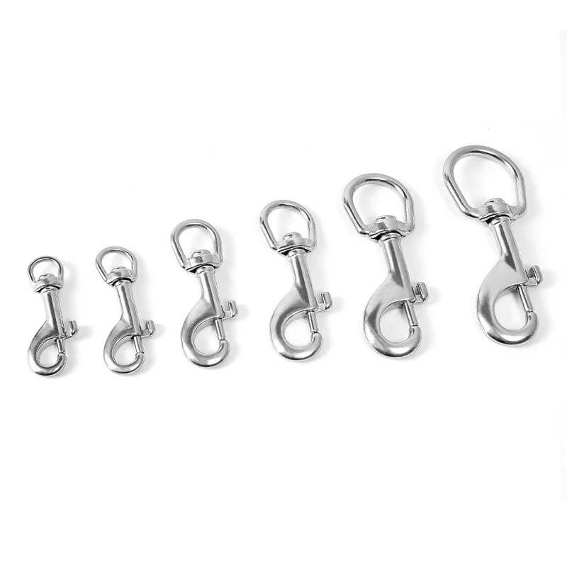 2pcs 316 Stainless Steel 73mm Scuba Diving Clips, Swivel Eye Snap Hook Dive Single Ended Swivel Eye Bolt Hook Buckle Dog Clip
