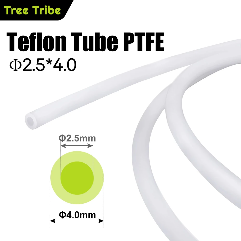 TreeTribe 2.5x4mm PTFE TUBE Teflonto For Bambu Lab for BMUC AMS ID2.5mm OD4mm 1.75mm Filament Hotend Extruder 2