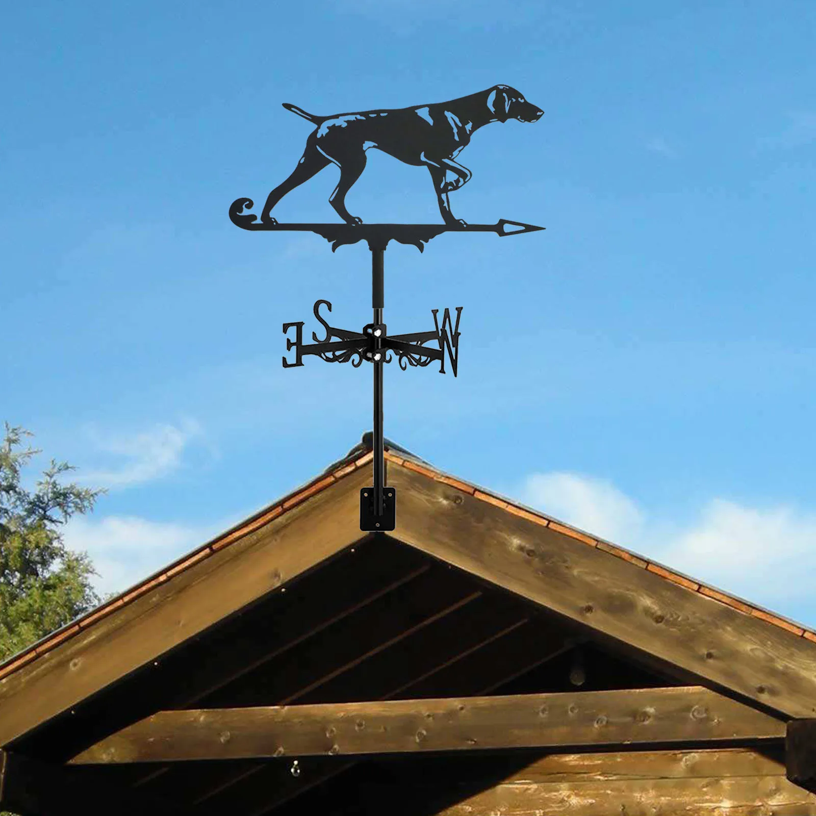 Girouette debout enracinée en métal, girouette de toit, décoration de jardin et de cour pour les amoureux des chiens, abri cadeau, poteau de clôture de maison, nouveau