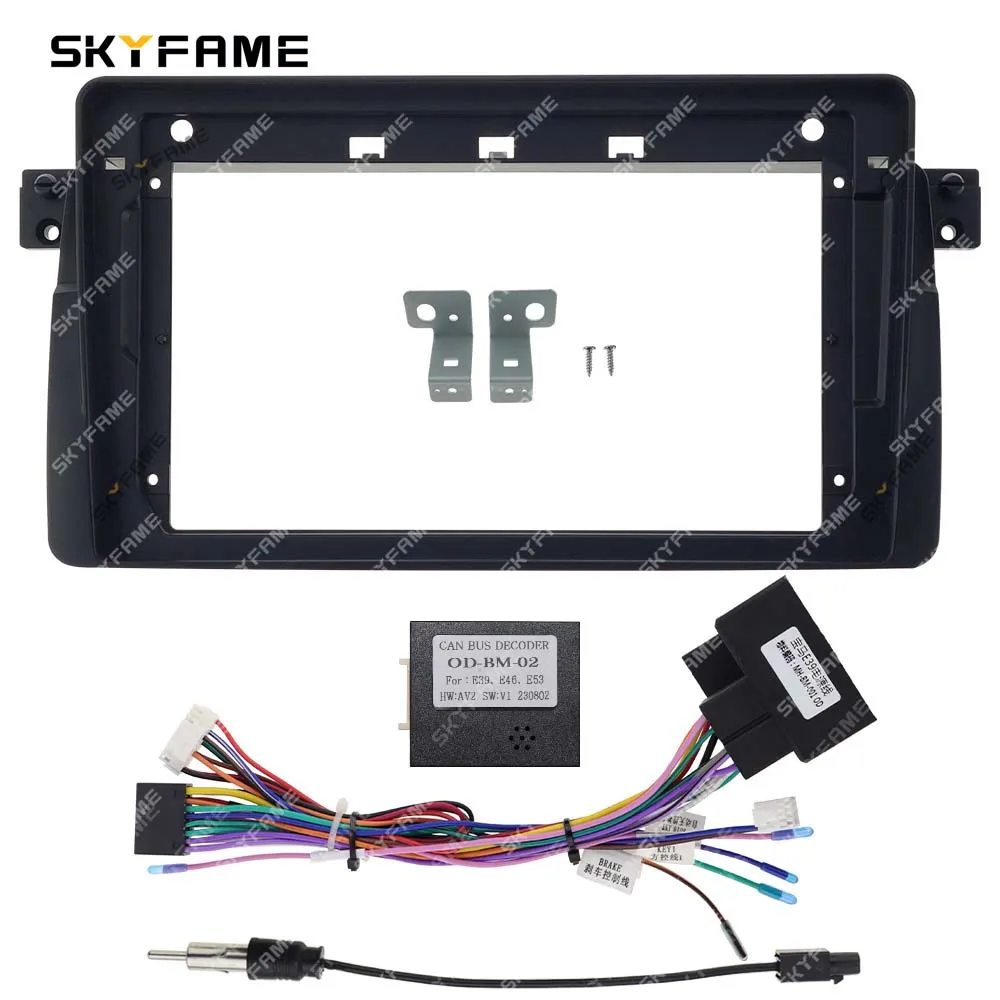 SKYFAME Car Frame Fascia Adapter Canbus Box Decoder Android Radio Dash Fitting Panel Kit For BMW 3 Serices E46 M3