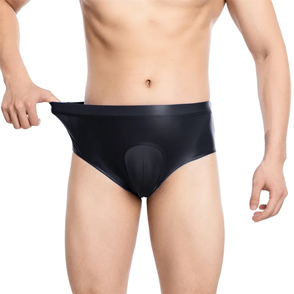

Мужские однотонные трусы для транссексуалов, верблюжий носок, скрывающее гаф, нижнее белье, блестящие трусики с поддельной вагиной и подкладкой