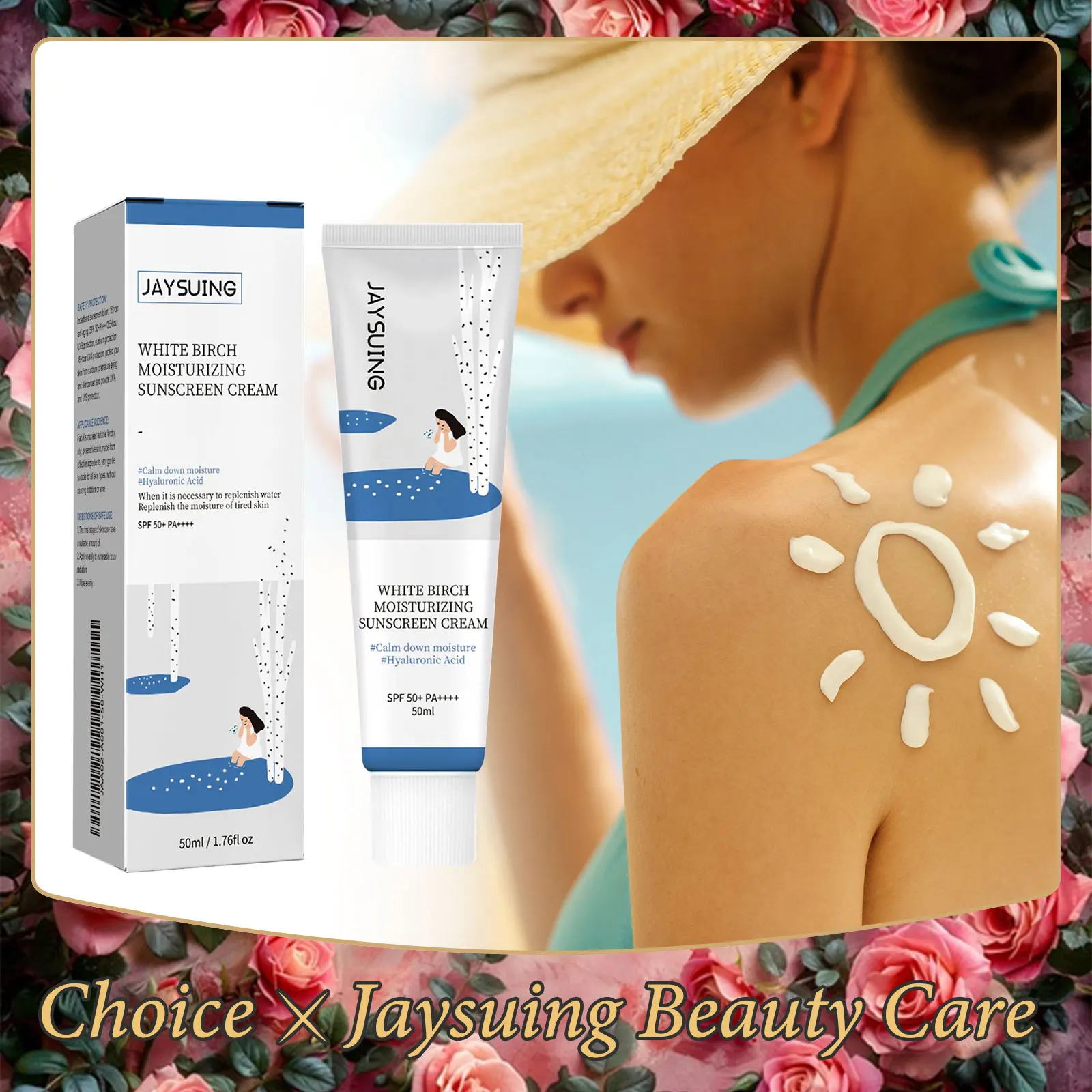 Moisturizing Sunscreen Cream SPF50+ UV Protection Refresh Oil Control Anti-Oxidation Brightening Face Body Skin Sun Block Lotion