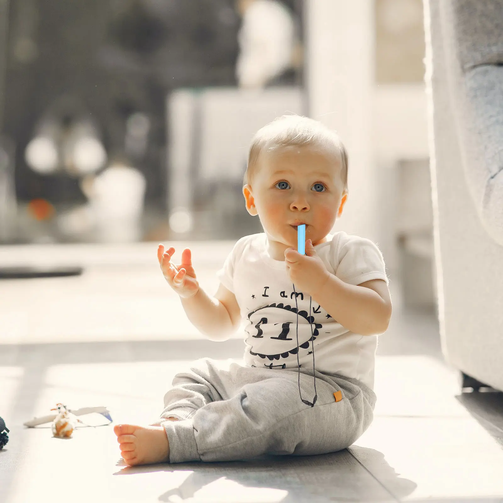

3 Pcs Baby Teething Pendants Durable Chewing Necklace Teeth Biting Toys Silica Gel Infant Rods Safe Lightweight Comfortable