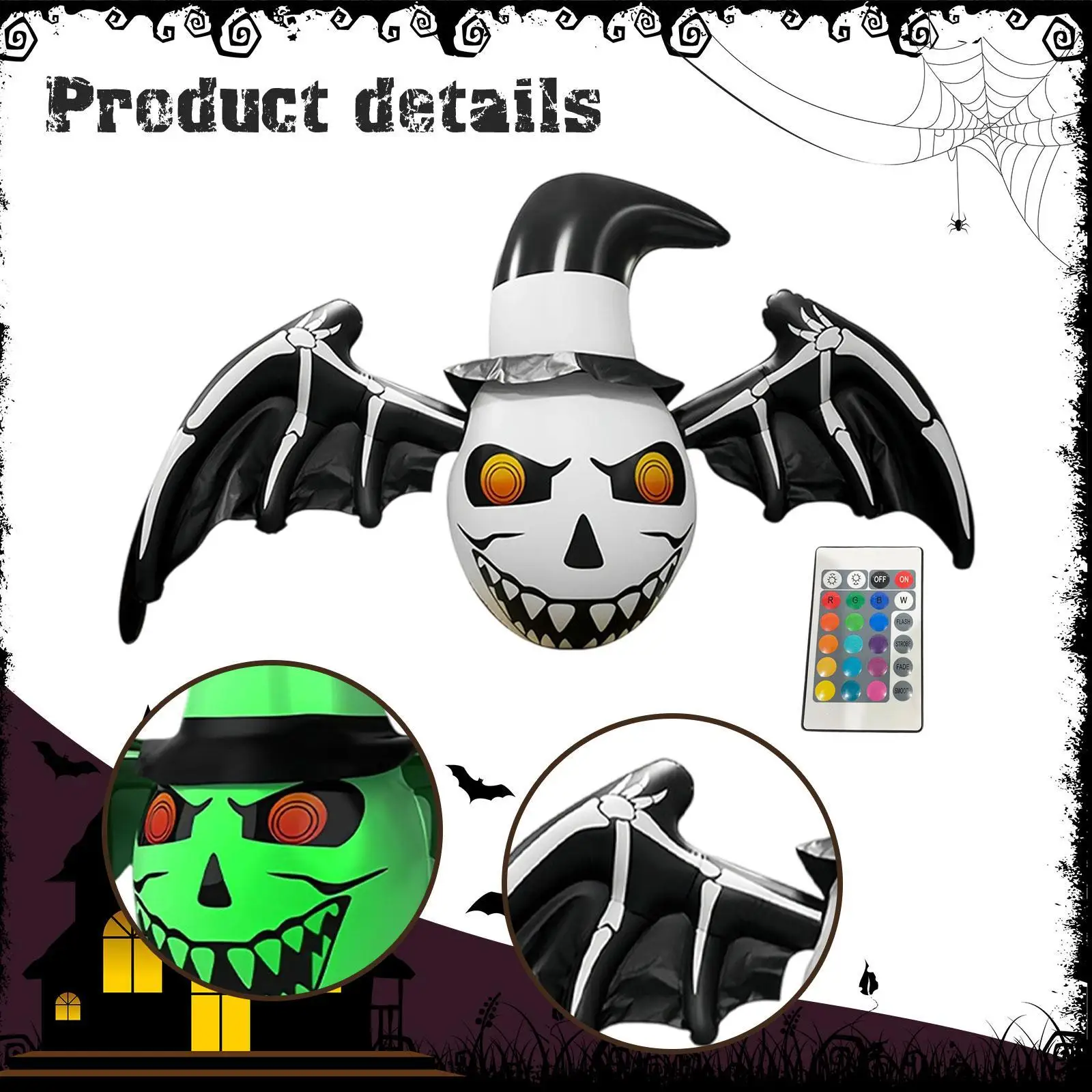 Halloween Inflatable Ghost Backyard with Built in LEDs Patio Outdoor Decor