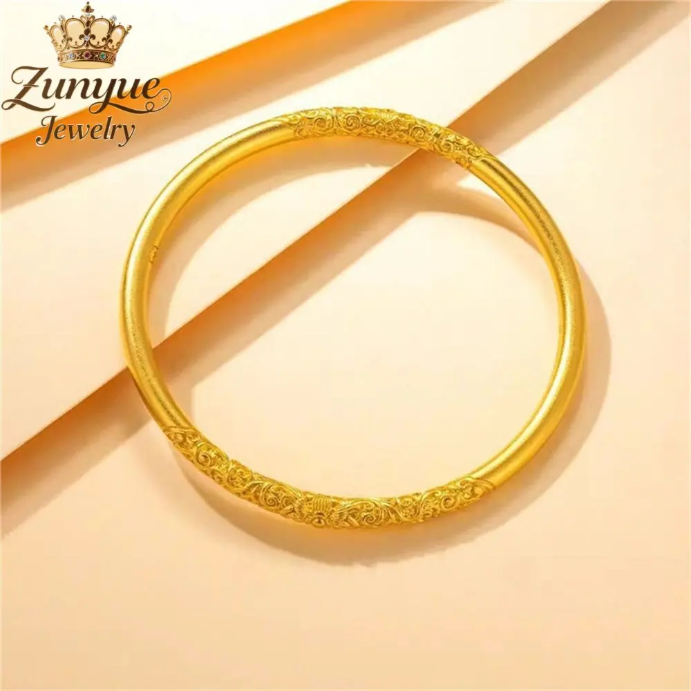 

Sand Gold Bauhinia Flower Scroll Grass Pattern Bracelet Luxury Quality Jewelry Best Selling Fashion Jewelry Charms Exquisite