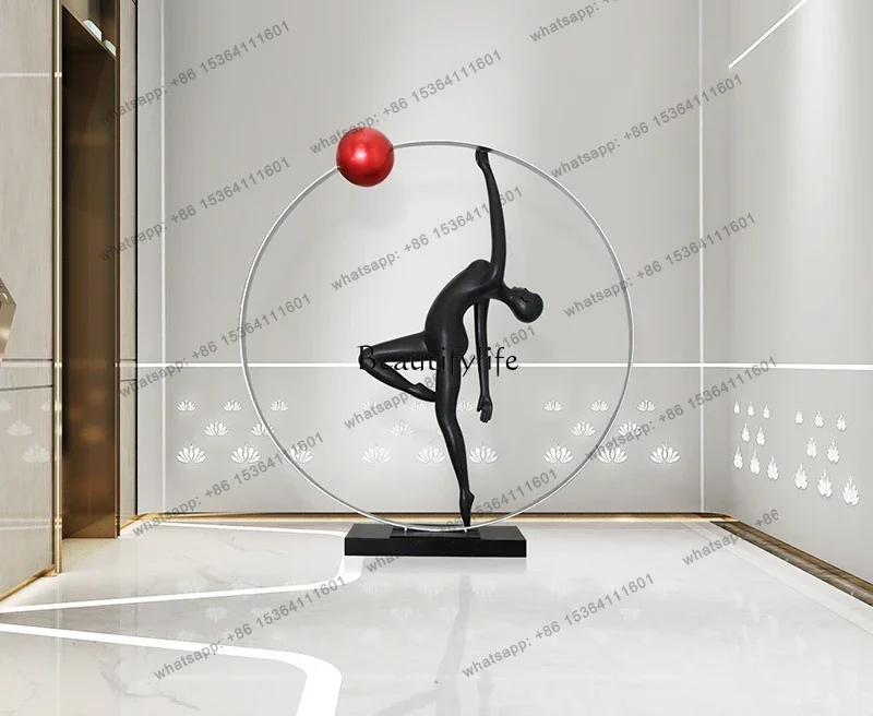 

D06-Dance figure large sculpture hotel lobby stairwell floor ornament