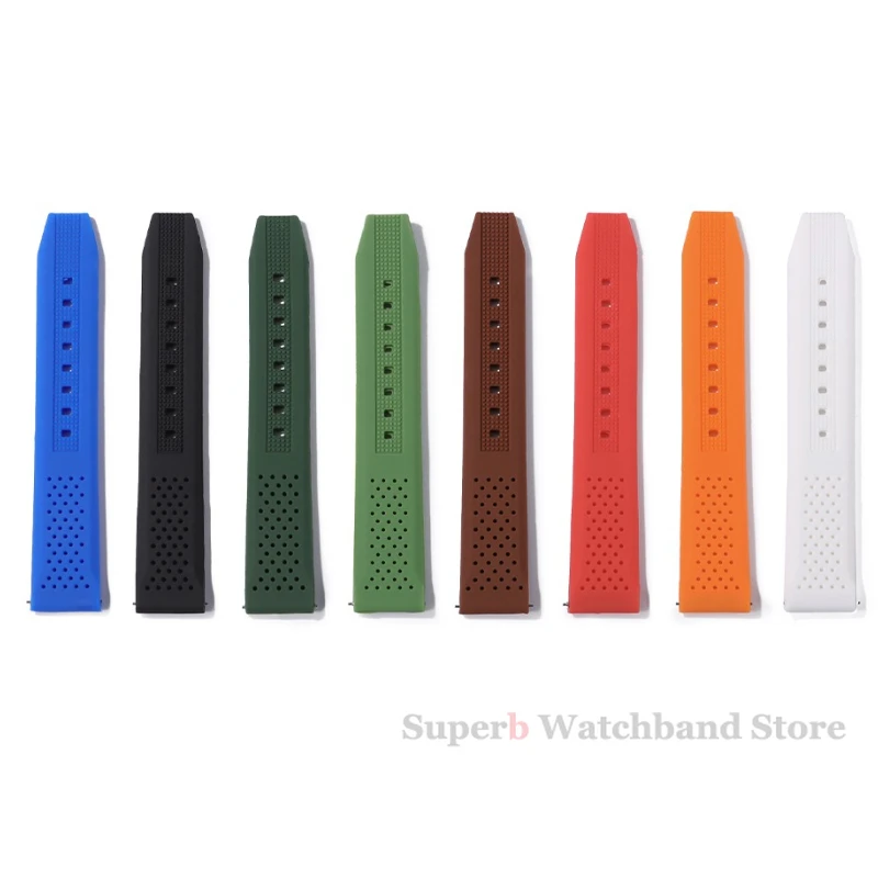 Correa de silicona suave para reloj Seiko de 16/18/20/22/24mm, correa de goma Universal de liberación rápida, pulsera transpirable con hebilla de mariposa