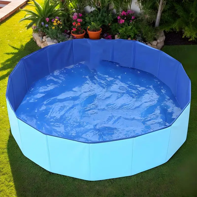 

Foldable Pet Swimming Pool Outdoor and Indoor Dog Pool Non-Slip Bottom Pet Supplies for Small Animals Ducks Puppies and Cats