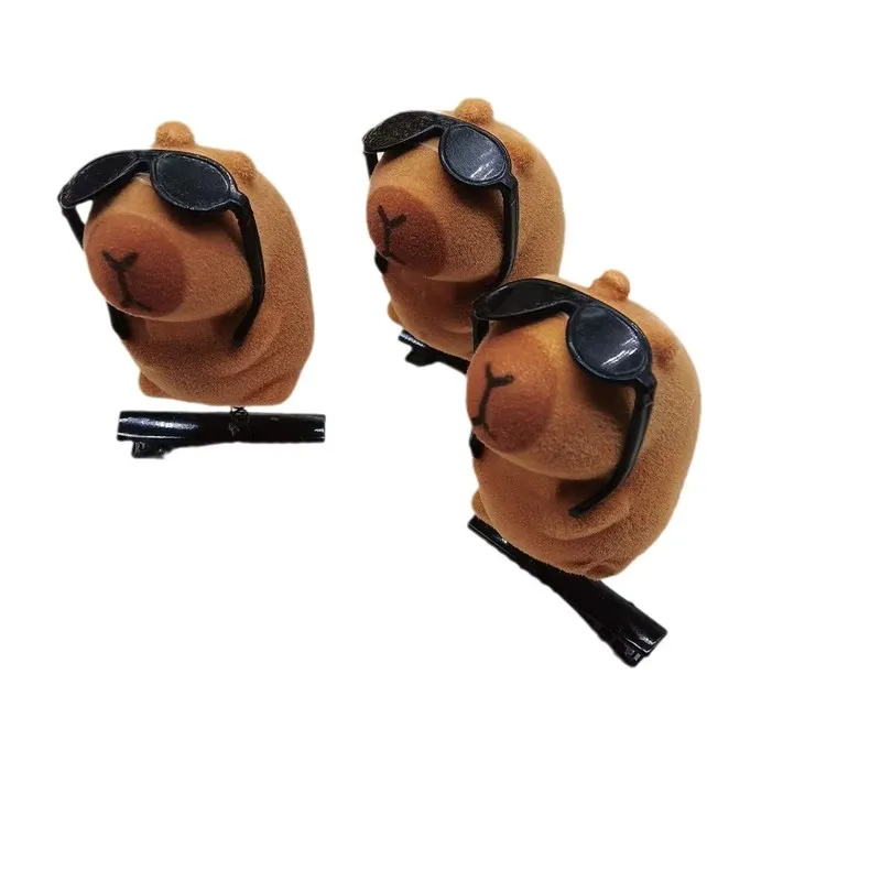 New 1pcs Kawaii Hair Clip Little 3d Capybara Hairpin Spring Clip Duckbill Clip Bangs Clips Side Clips Headwear Hair Accessories
