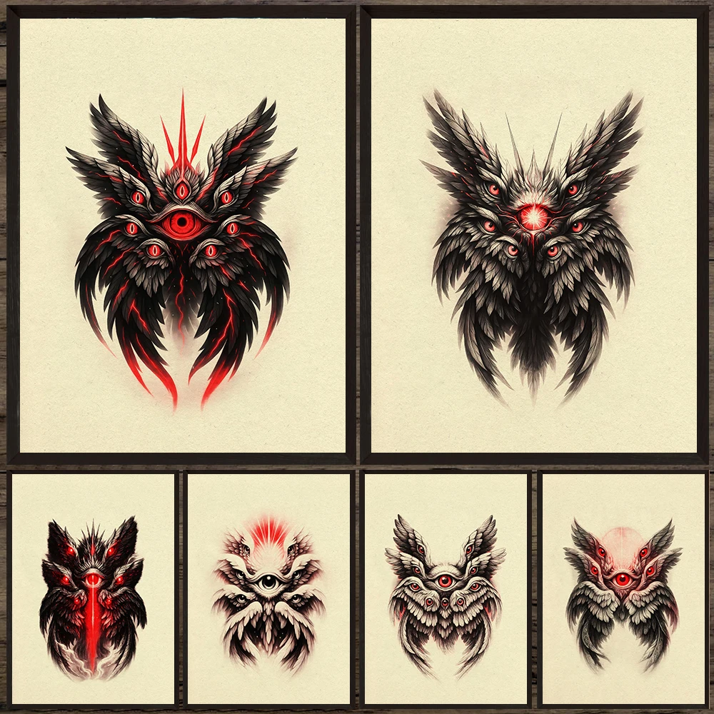 

The Six-winged Angels Described In The Bible,Abstract Wall Art Canvas Painting,Angel Images Vintage Art Poster Print Home Decor