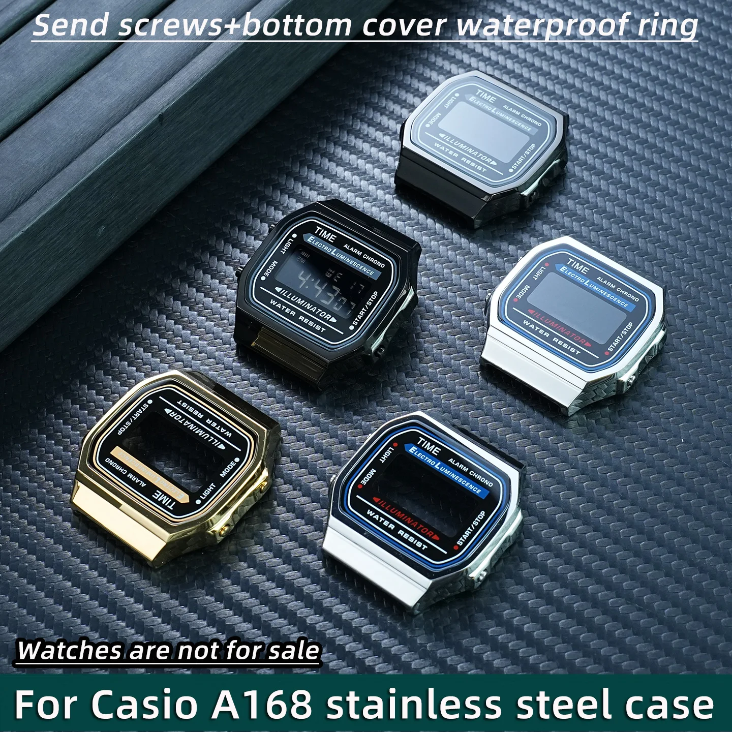 

Для маленьких квадратных часов Casio 3298, корпус из нержавеющей стали A168, мужской корпус из нержавеющей стали a168, аксессуары для часов
