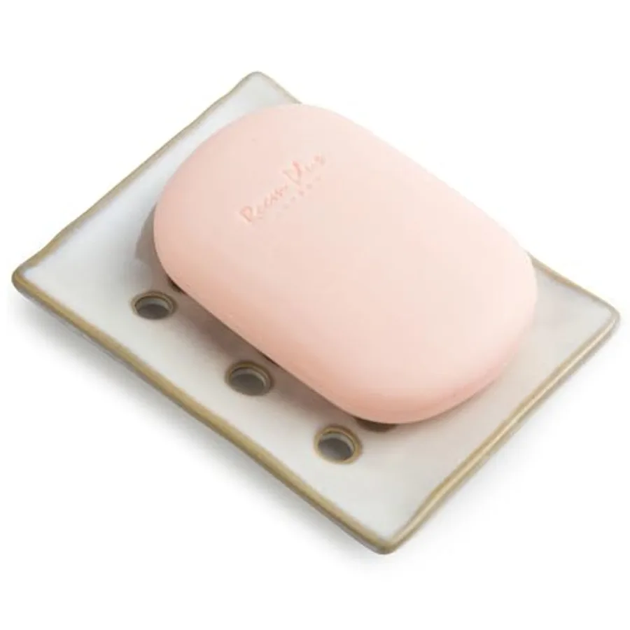 

Soap Dish Self, Bar Soap Holder for Bathroom and Kitchen Sink, Rectangular Soap Dishes for Shower Ceramic Soap Saver, Japanese