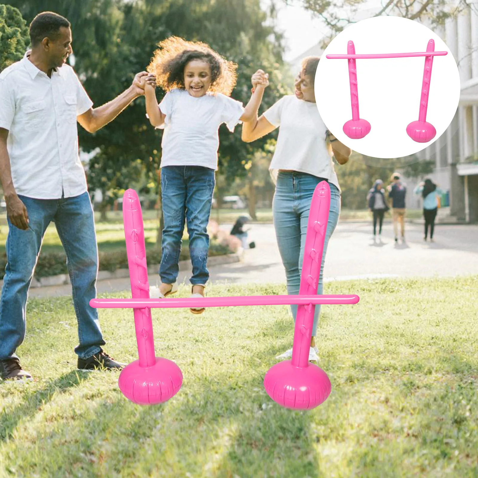 Inflatable High Jump Pole Outdoor Games Pink Giant Pool Party Stick Family Fun Sports Summer Carnival Events Outdoor Toys
