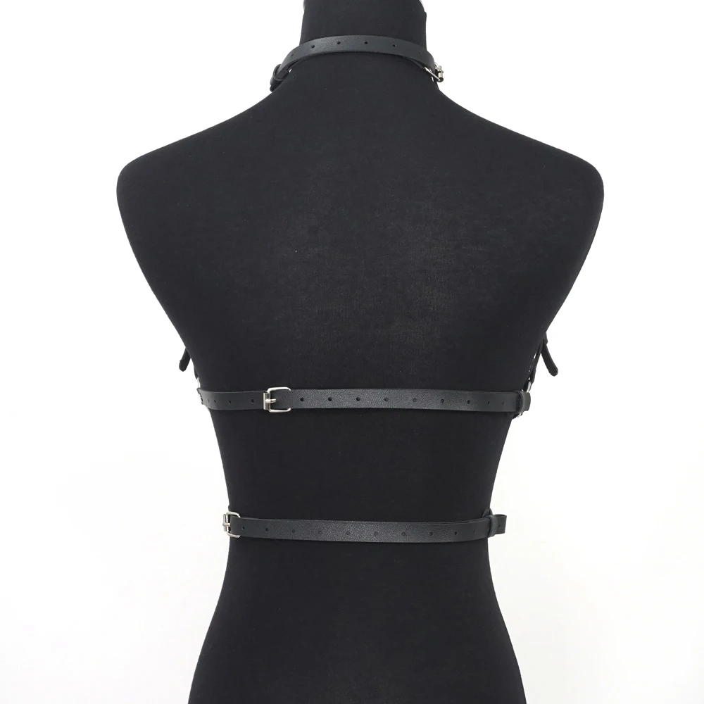 Fashion Leather Harness belt Chest Harness Corset Women Leather Lingeire Gothic Fetish Clothing Punk Festival Rave Outfit