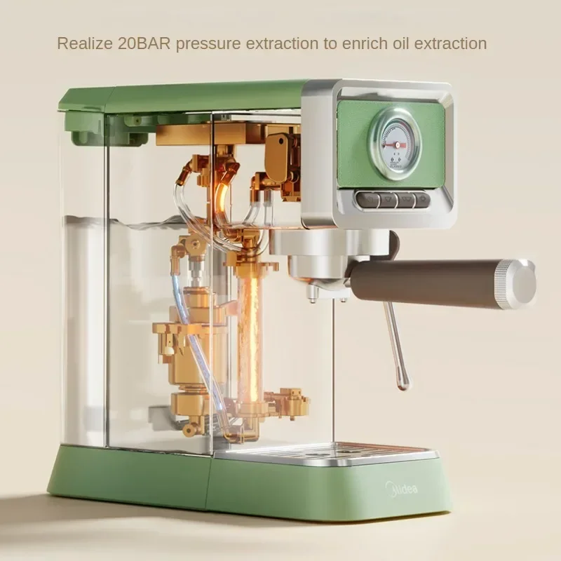 Mesin pembuat kopi 20Bar otomatis rumah espresso komersial kecil Retro Amerika Retro