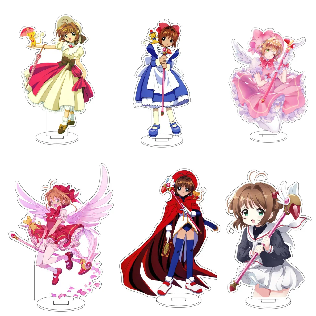 16CM Anime Cardcaptor Sakura Kinomoto Sakura Cerberus Daidouji Tomoyo Li Xiao Lang Cosplay Acryl-Figur Ständer Ornamente Geschenke