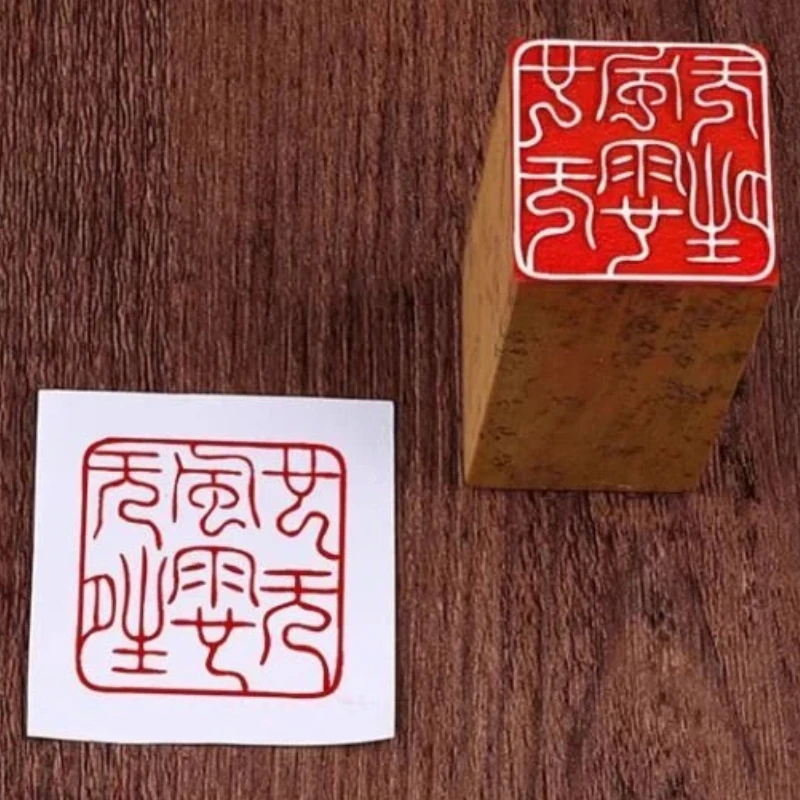 中国風天然石仕上げスタンプ正方形彫刻アート仕上げ印鑑絵画書道コレクションスクラップブックスタンプ