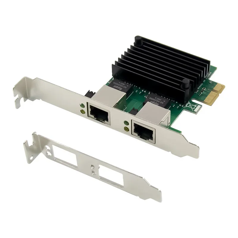 

2 порта RJ45 PCIE чип Realtek RTL8125 10/100/1000M/2,5G двухпортовый адаптер сетевой карты локальной сети 1000M Ethernet настольный гигабитный