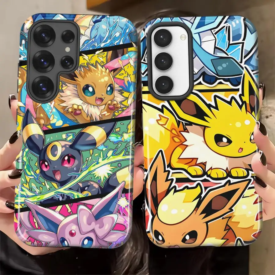 Cute Eevee Comic Print Phone Case for Samsung Galaxy S26 Ultra A56 A36 S24 Ultra S20 FE S25Ultra A26 A16 S23 Soft Cover Capa
