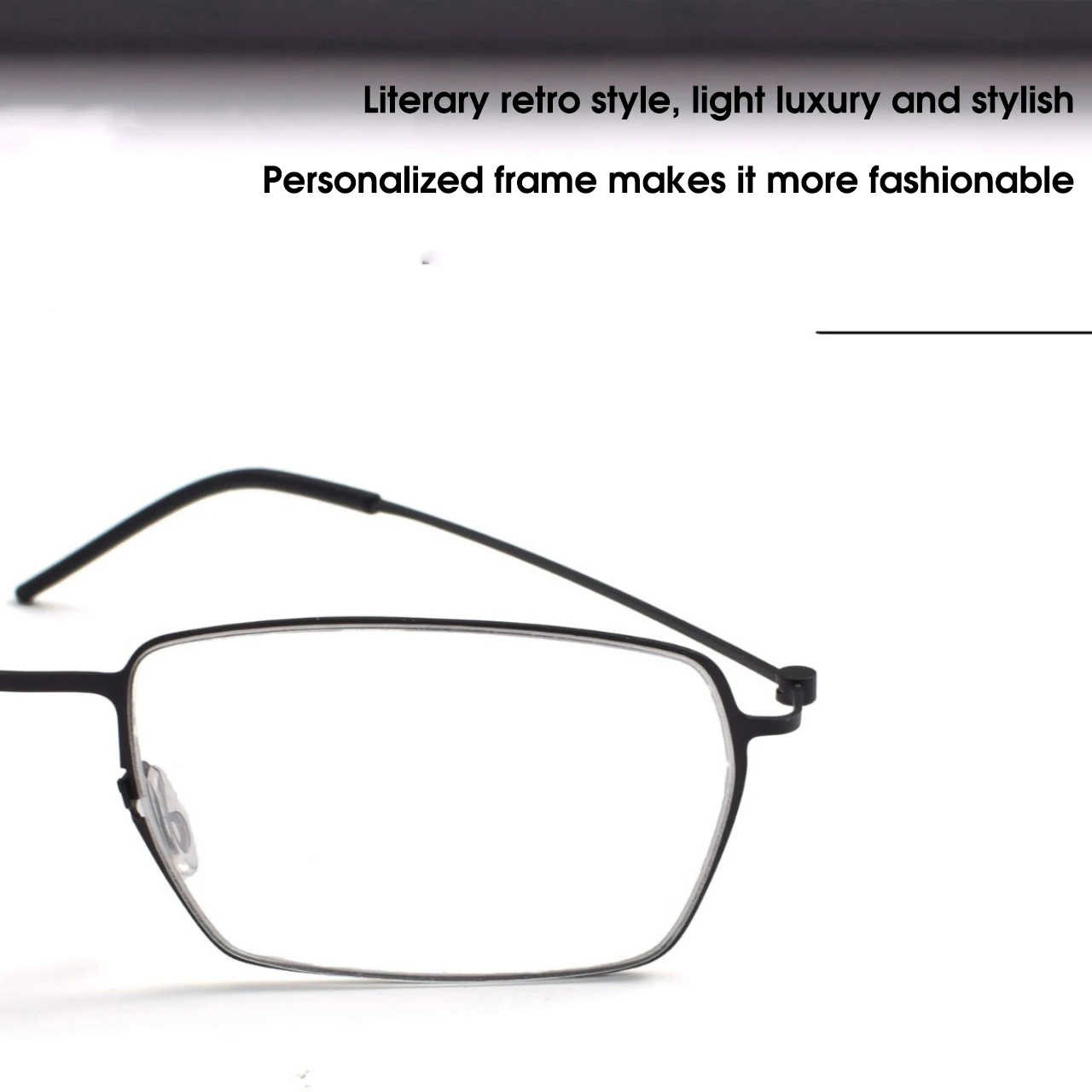 Occhiali retrò in titanio: naselli ergonomici, tempio flessibile, 6 opzioni di colore