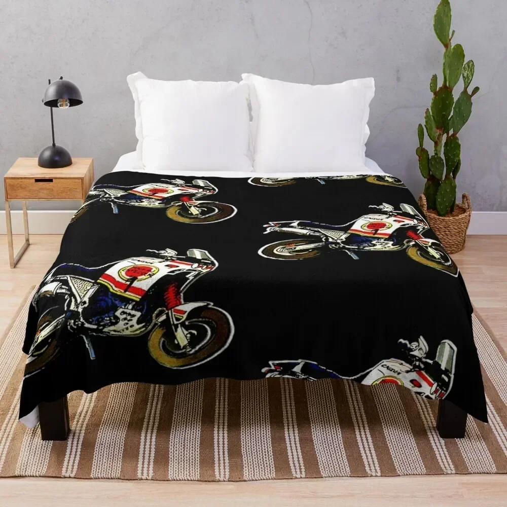 

Lucky Strike Cagiva Elefant Cartoon Throw Blanket Retros Soft Plaid Blankets