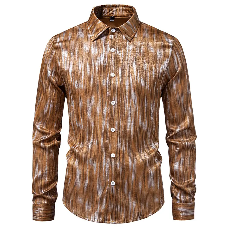 Men's Autumn Luxury Printed Shirt Fashion Design Casual Wedding Party Prom Business Nightclub Print Clothing