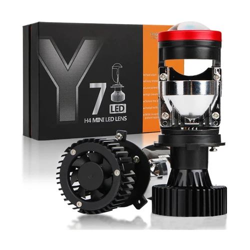 2 uds 100W Y7D H4 faro LED superbrillante coche H4 Mini bombilla de lente de proyector 6000k 30000LM lámpara de luz LED Turbo de haz alto y bajo