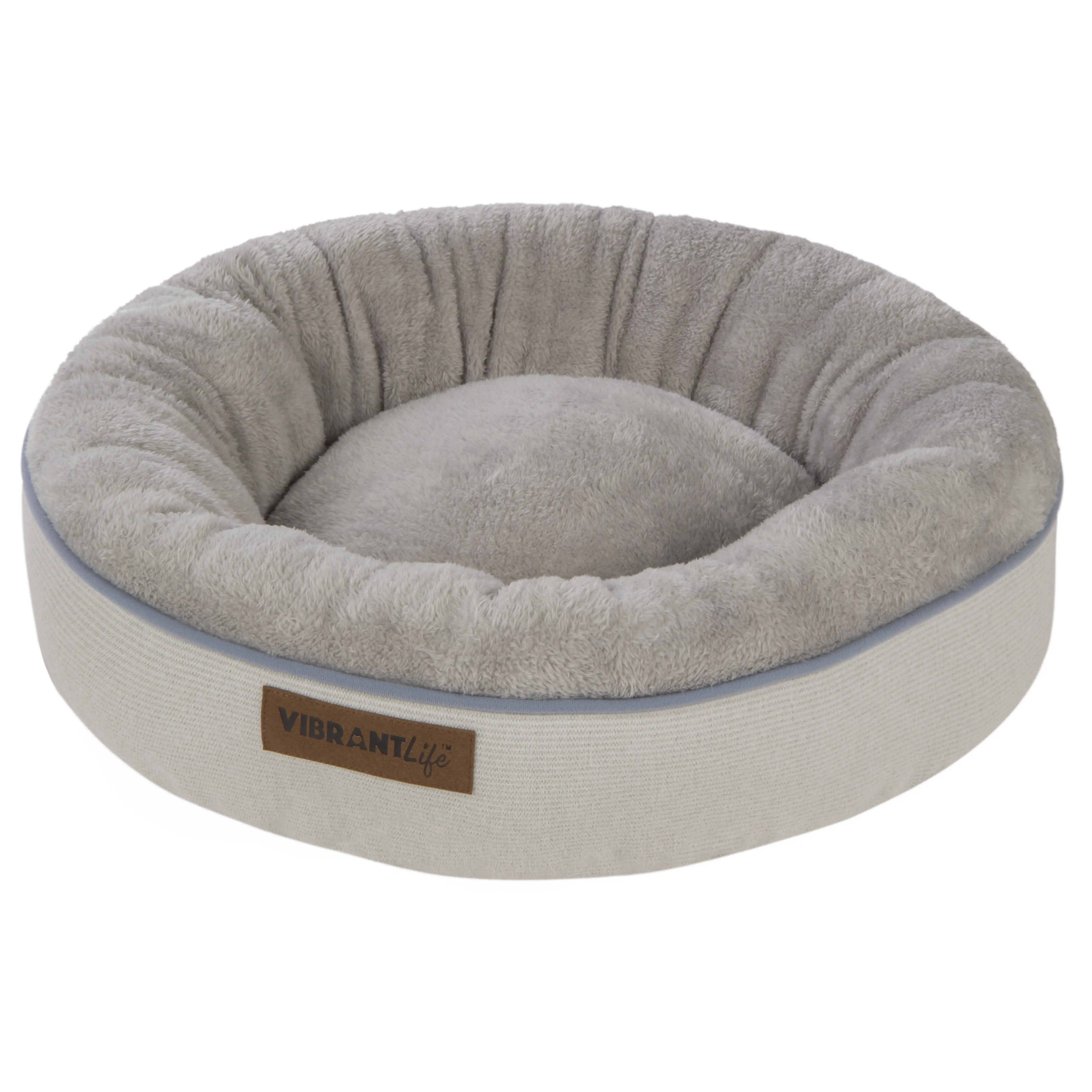 Vibrant Life Round Dreamer Dog Bed, Edição de colchão, pequeno, 22 "x 22", até 35lbs