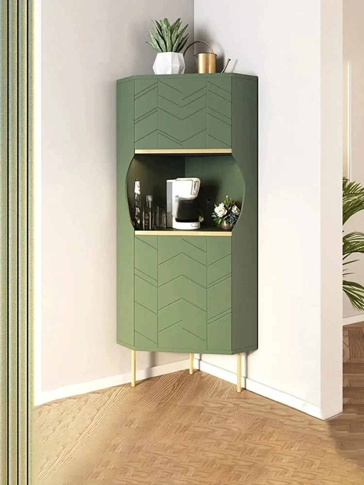 Французский вход, люкс, угловой сервант для хранения, угловой шкаф для хранения в кремовом стиле, простой современный настенный винный шкаф