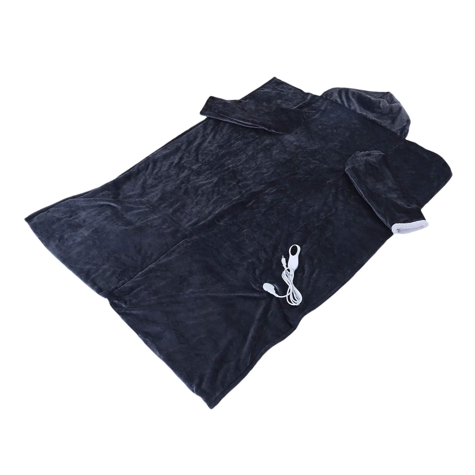 Heated Blanket with Sleeves Hood and Foot Pocket Flannel 10 Heating Level Electric Wearable Blanket with 3 Time Setting 50x70in view 4