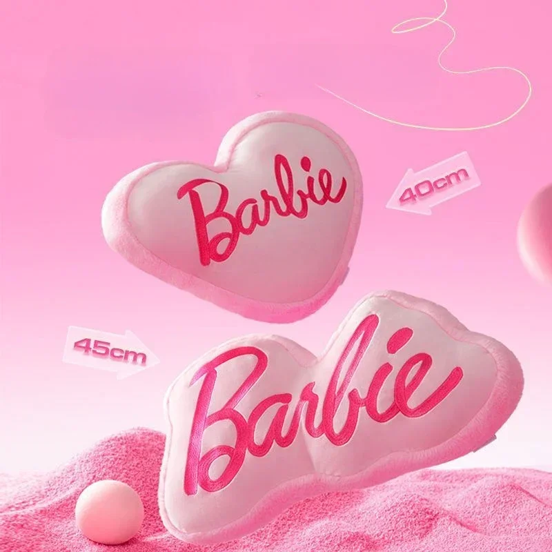 MINISO Barbies amor almohada de felpa Rosa carta de amor muñeca almohada espalda suave decoración de la habitación niña juguete para niños vacaciones regalo de Navidad