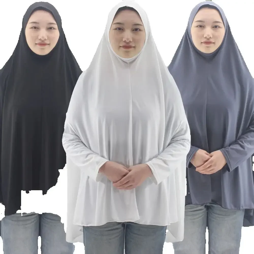 Ramadan Khimar Bat Sleeve Hooded Long Robe Dubai Long Headscarf Muslim Women Prayer Garment Islam Niqab Scarf Eid Djellaba Nikab