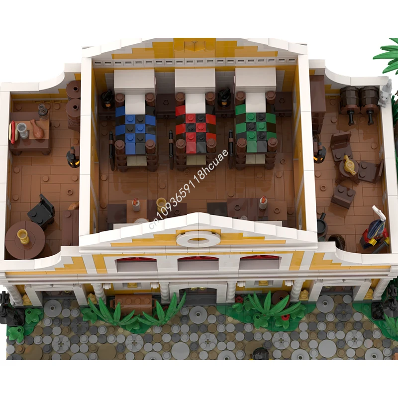 3843 pezzi MOC Il mondo dei pirati della casa della Havana # Kit di costruzione esclusivo per vetrine da collezione 4 pirati, regalo di Natale per hobbisti creativi