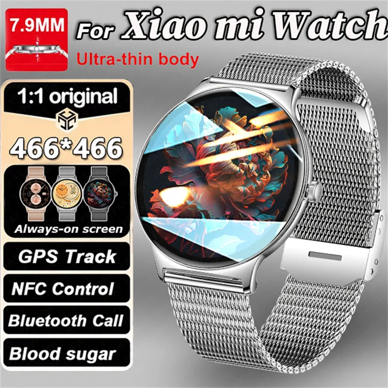 For Xiaomi Ultra-thin Durable Men Smart Watch 1.43-inch HD Screen Wireless Calling 100+ Sports Modes Health Fitness Watch Women 