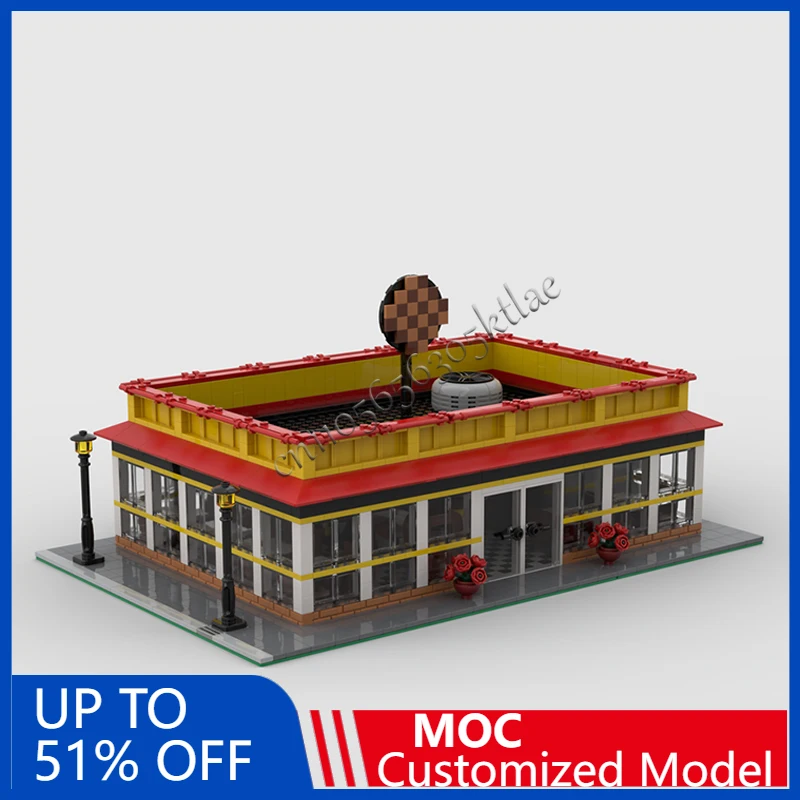 

1848 шт., городская уличная сцена, завтрак, закуска, MOC, модульный строительный блок, технология, детский кирпич, сделай сам, игрушка на день рождения, подарок