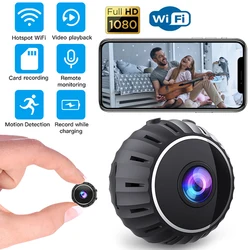 Minicámara de seguridad para el hogar, videocámara de 1080P con WiFi, detección de movimiento, visión nocturna, para interior y exterior