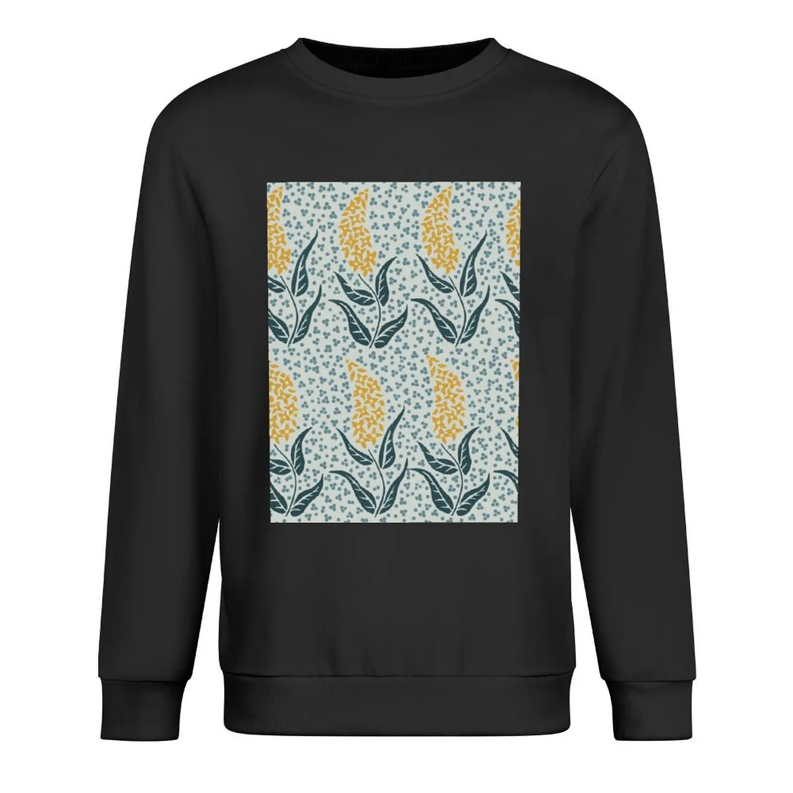 

Flower Spike in Gold with Blue, Blue & Gray Pullover men wear autumn anime clothes men clothing new in sweatshirts
