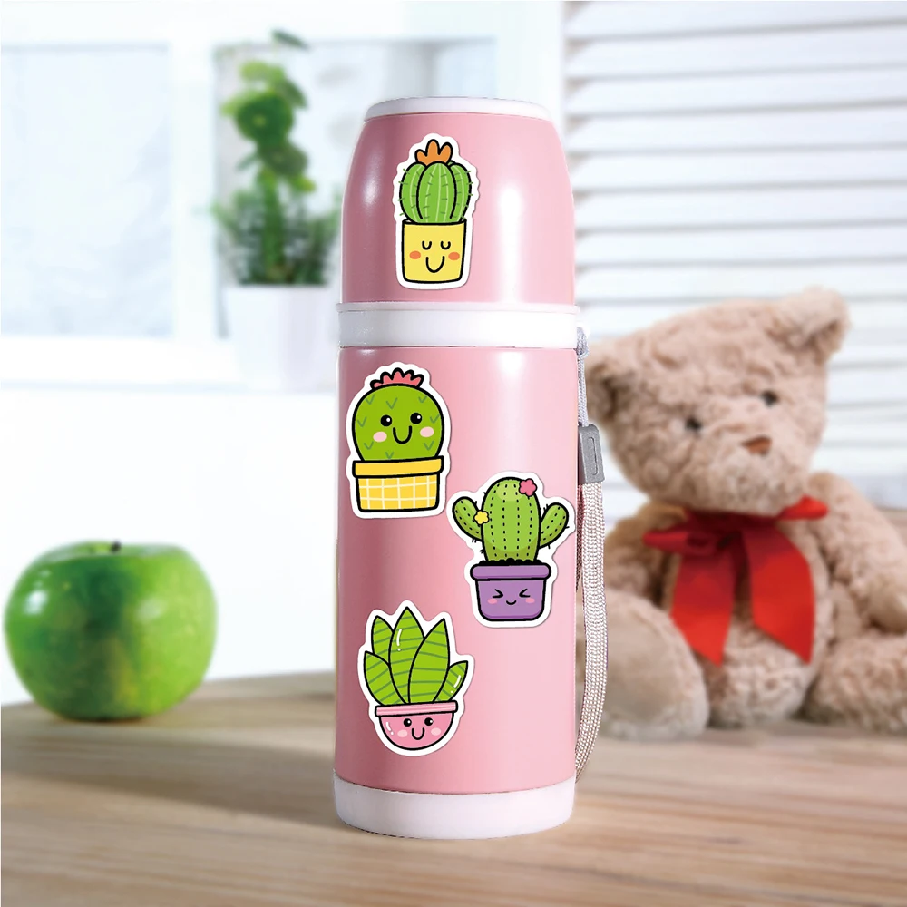 Autocollants de plantes vertes pour enfant, stickers mignons, style INS, dessin animé graffiti, pour coque de téléphone, ordinateur portable, valise, jouets, 10/30/50 pièces