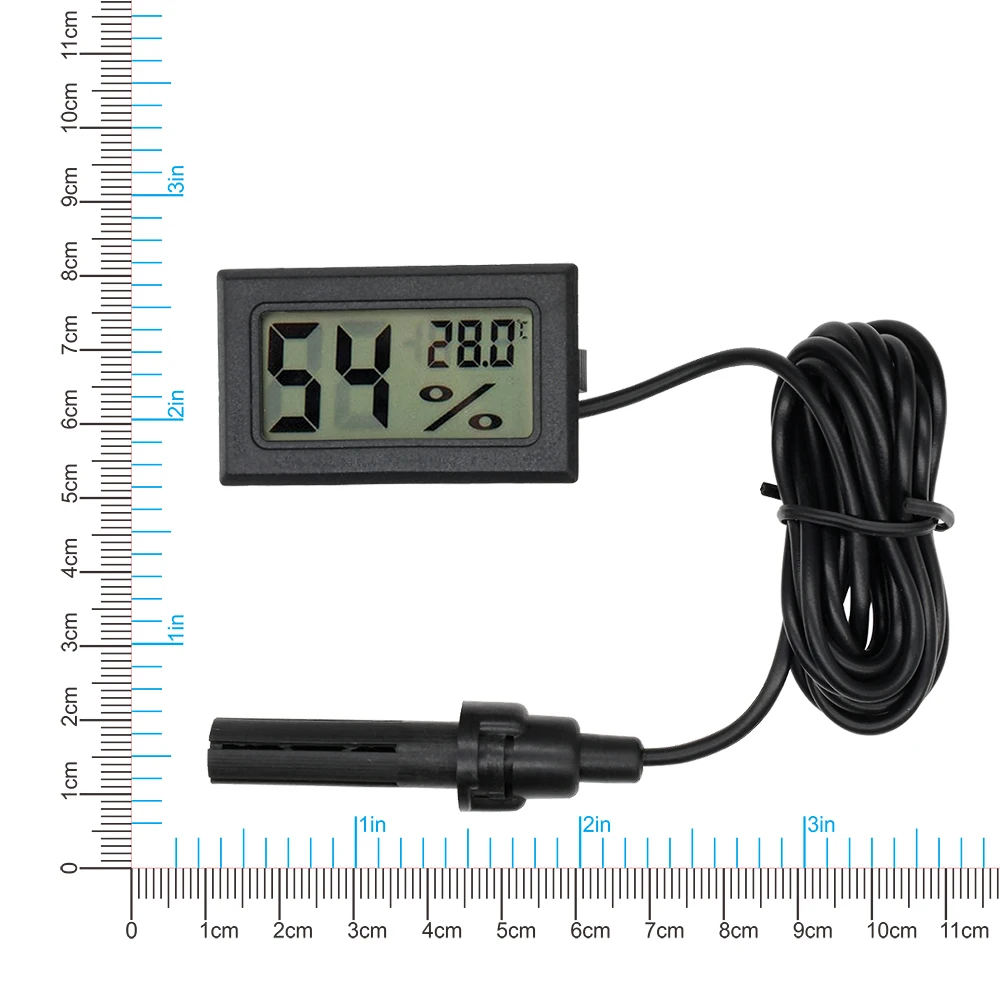 FY-12 Mini LCD Digital Thermometer Hygrometer Indoor Convenient Temperature Sensor Humidity Meter Gauge Instruments with Cable