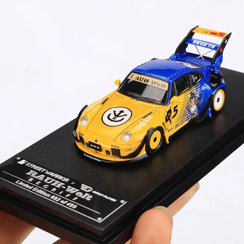 SW 1:64 Porsche RWB993 Wide Body modifiziertes High Tail Wing Animation Beschichtung Simulation Legierung Automodell
