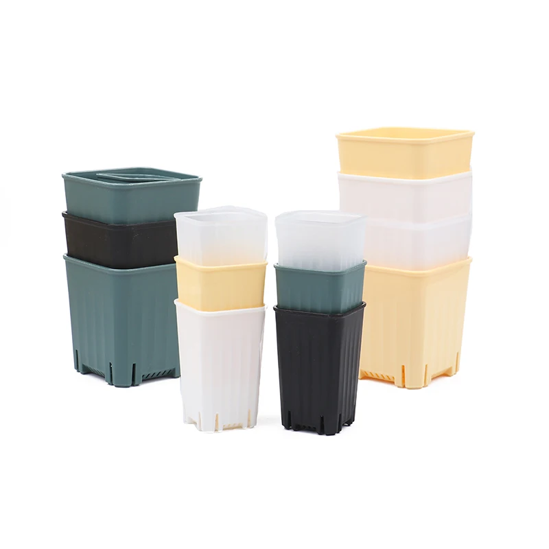 5pcs 5/8cm Small Square Flowerpot Thickened Flower Succulents Plant Nursery Grow Pot Mini Cactus Planter Garden Decoration